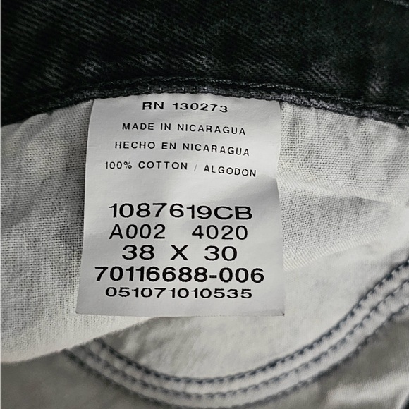 Rustler Men’s Regular Fit Straight Black Jeans Sz 38x30 - Picture 9 of 9